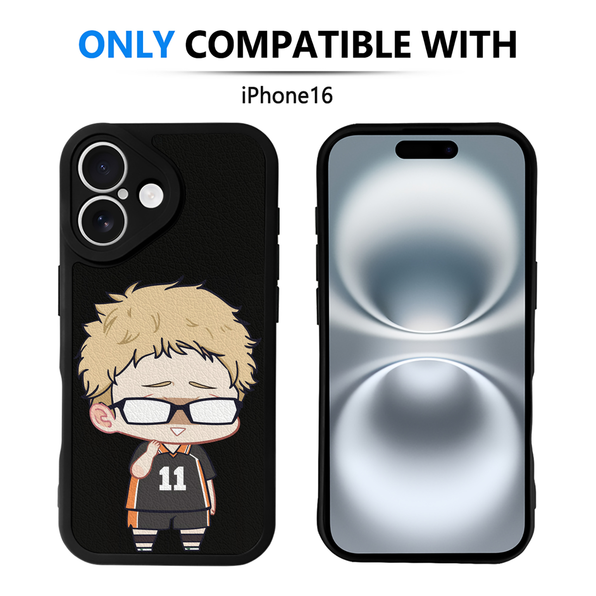 （画像用） ハイキュー!! Haikyu!! 【iPhone 16シリーズ対応】シリコンスマホケース（レザー調） 材質：シリコン